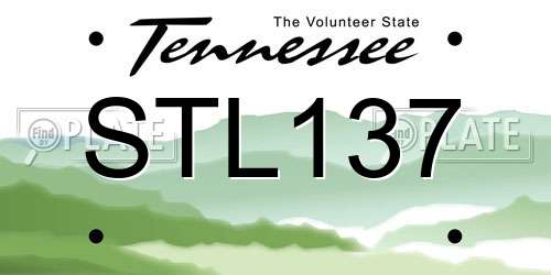 STL137 Tennessee License Plate