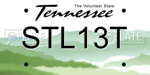 STL13T Tennessee License Plate