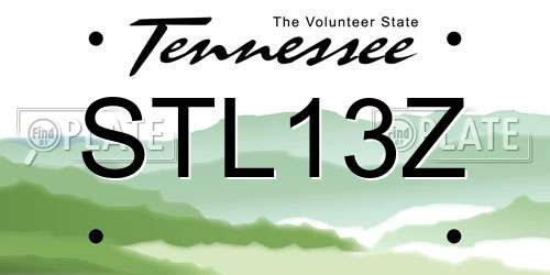 STL13Z Tennessee License Plate