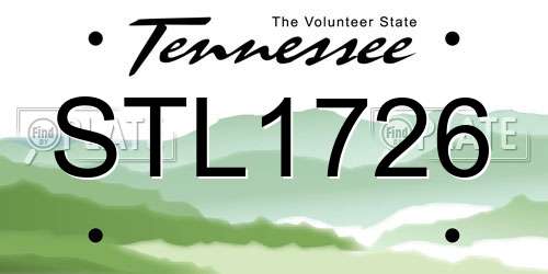 STL1726 Tennessee License Plate