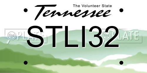 STLI32 Tennessee License Plate