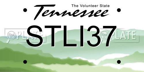 STLI37 Tennessee License Plate