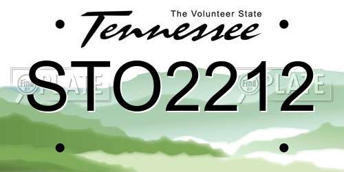 STO2212 Tennessee License Plate