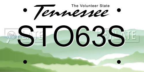 STO63S Tennessee License Plate