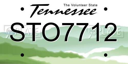 STO7712 Tennessee License Plate