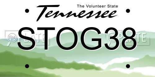 STOG38 Tennessee License Plate