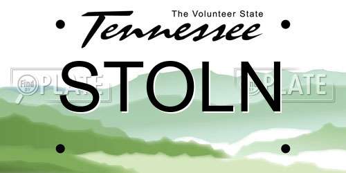 STOLN Tennessee License Plate