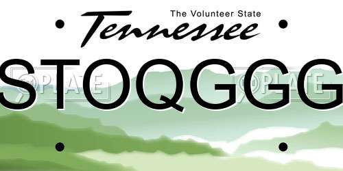 STOQGGG Tennessee License Plate