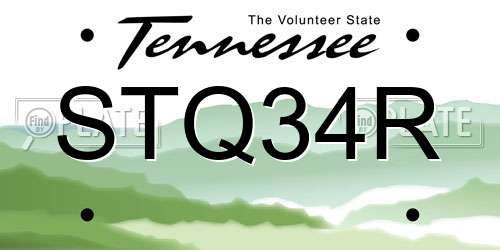 STQ34R Tennessee License Plate