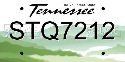 STQ7212 Tennessee License Plate