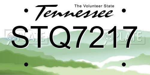 STQ7217 Tennessee License Plate