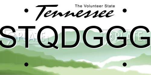 STQDGGG Tennessee License Plate