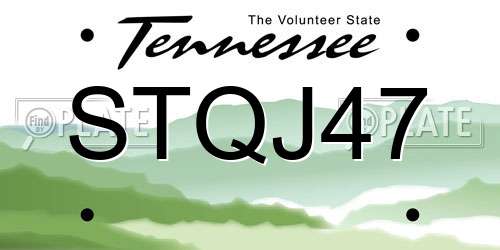 STQJ47 Tennessee License Plate