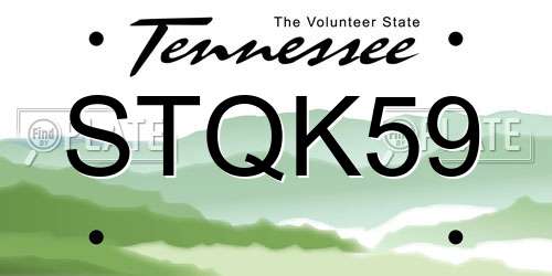STQK59 Tennessee License Plate