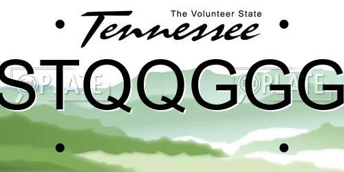 STQQGGG Tennessee License Plate