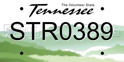 STR0389 Tennessee License Plate