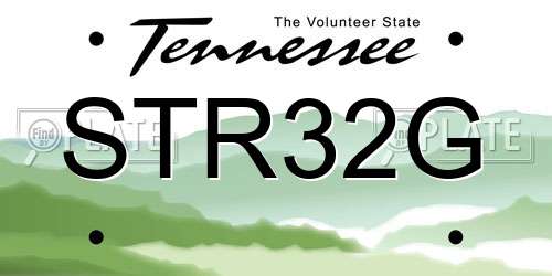 STR32G Tennessee License Plate