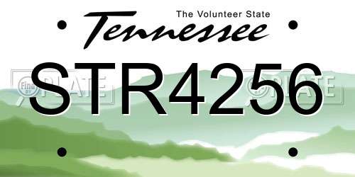 STR4256 Tennessee License Plate