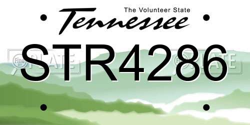 STR4286 Tennessee License Plate