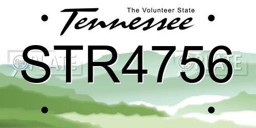 STR4756 Tennessee License Plate