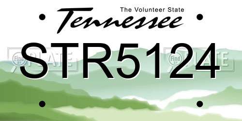 STR5124 Tennessee License Plate