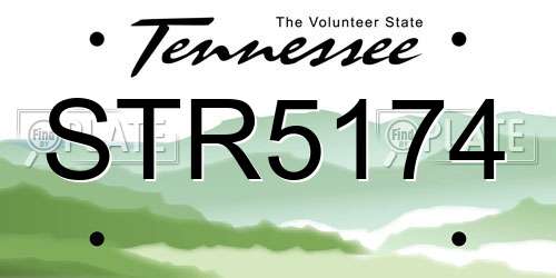 STR5174 Tennessee License Plate