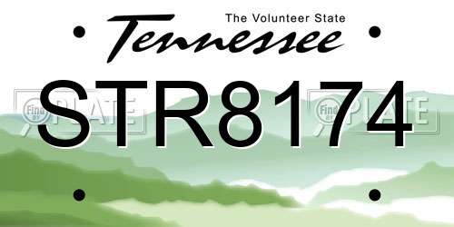 STR8174 Tennessee License Plate