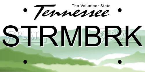 STRMBRK Tennessee License Plate