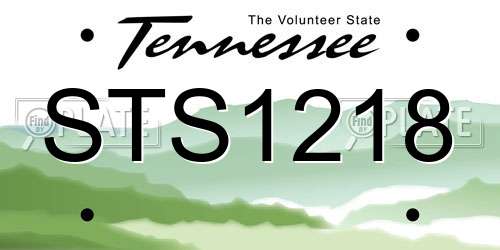 STS1218 Tennessee License Plate