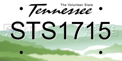 STS1715 Tennessee License Plate