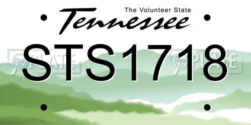 STS1718 Tennessee License Plate