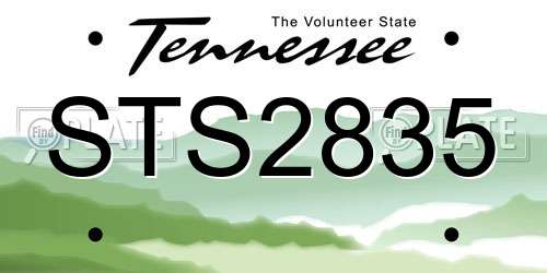 STS2835 Tennessee License Plate