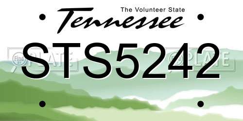 STS5242 Tennessee License Plate