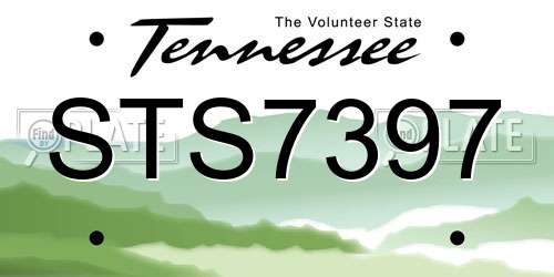 STS7397 Tennessee License Plate