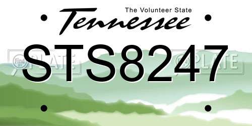 STS8247 Tennessee License Plate