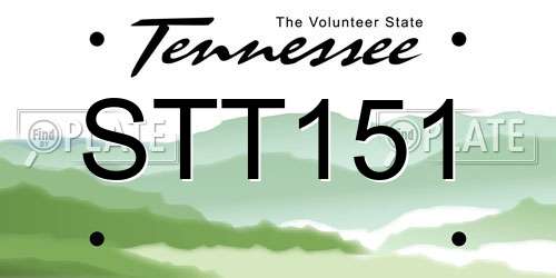 STT151 Tennessee License Plate