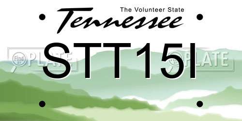 STT15I Tennessee License Plate