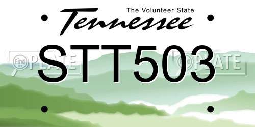 STT503 Tennessee License Plate