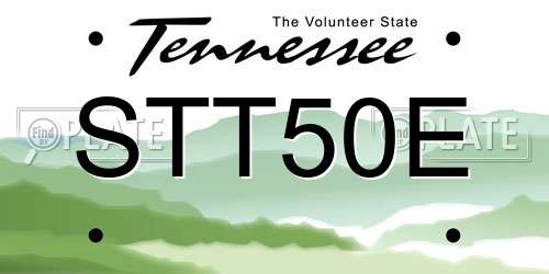 STT50E Tennessee License Plate