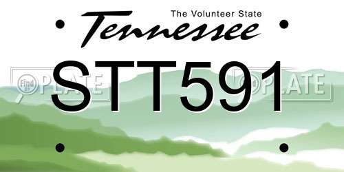 STT591 Tennessee License Plate