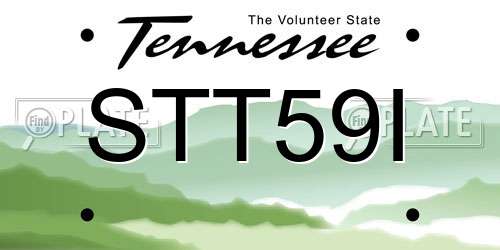STT59I Tennessee License Plate