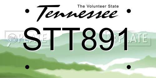 STT891 Tennessee License Plate