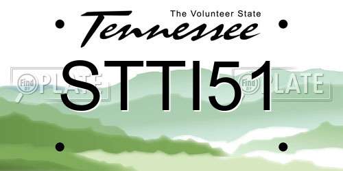 STTI51 Tennessee License Plate