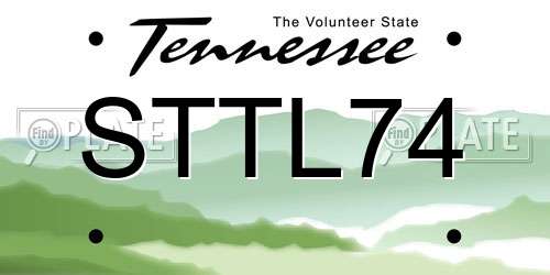 STTL74 Tennessee License Plate