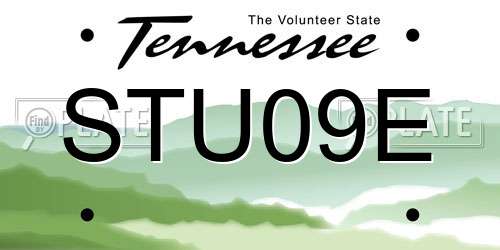STU09E Tennessee License Plate