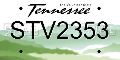 STV2353 Tennessee License Plate