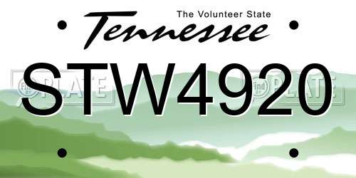 STW4920 Tennessee License Plate