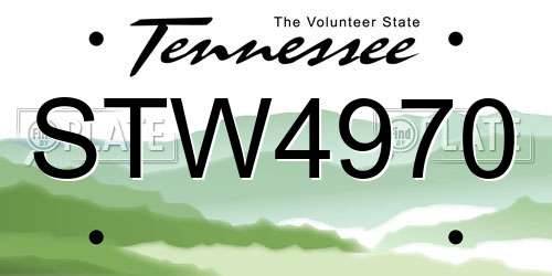 STW4970 Tennessee License Plate