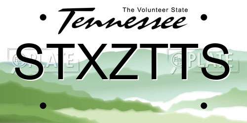 STXZTTS Tennessee License Plate