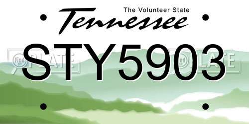 STY5903 Tennessee License Plate